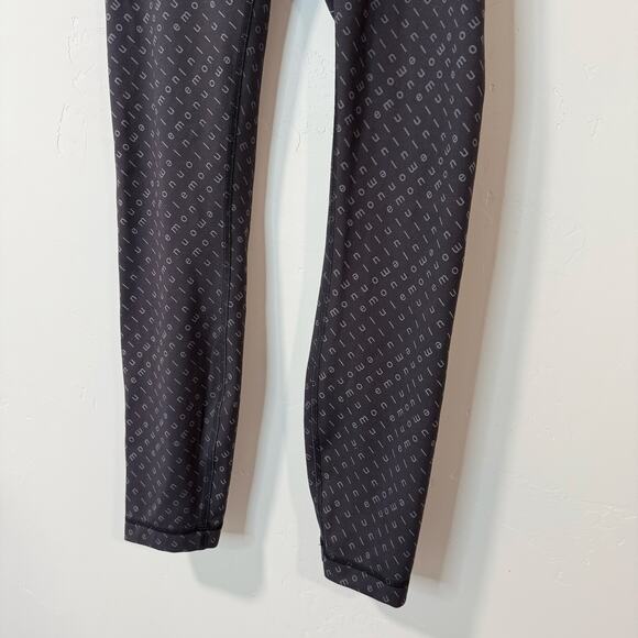 Lululemon Wunder Train High-Rise Tight Leggings Allover Print Black Grey 6 - Picture 10 of 10